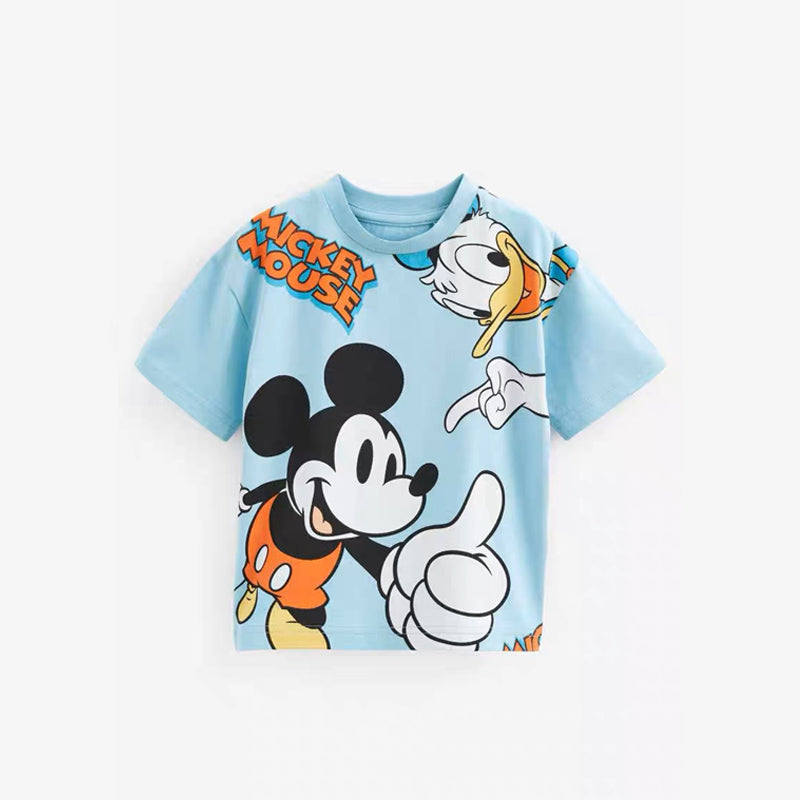 Disney Cartoon T-Shirts for Kids Ages 1-4 – Summer Short Sleeve Tops (blue)