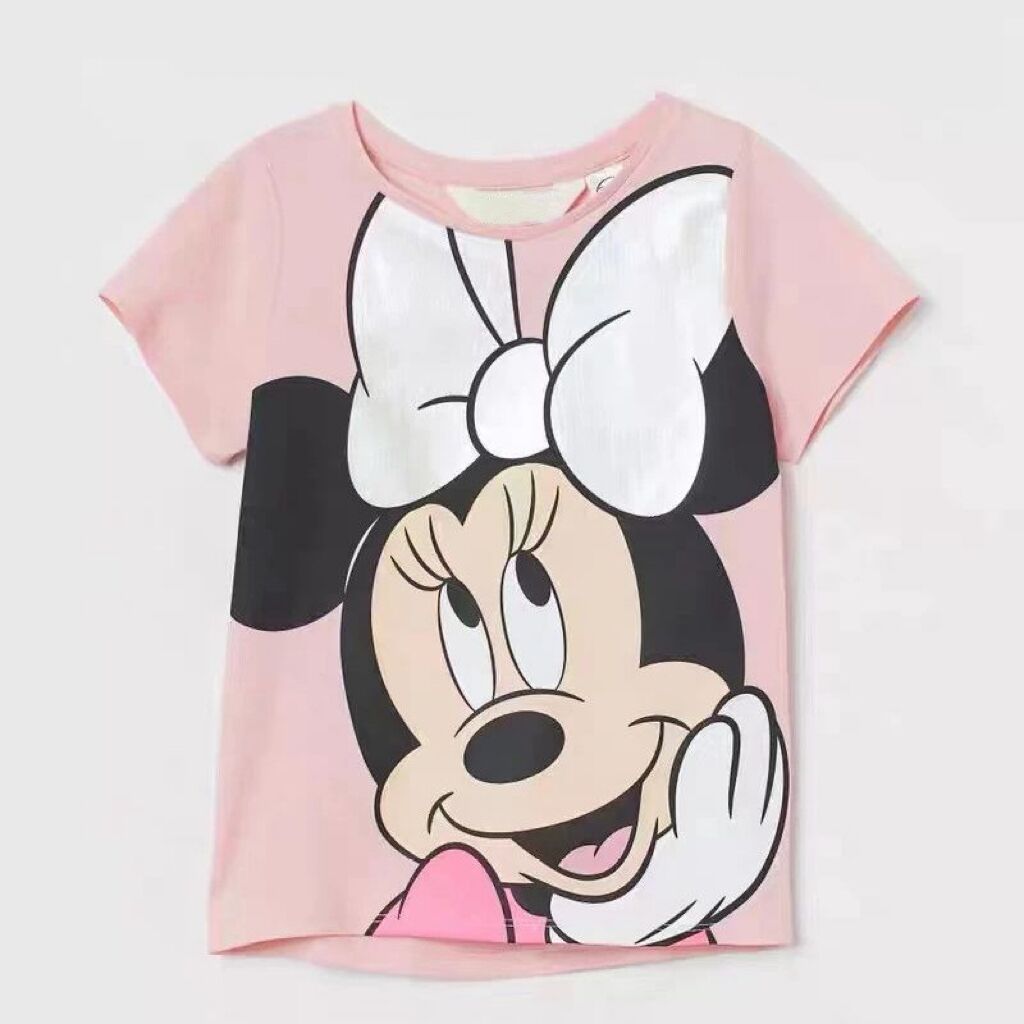 Disney Cartoon T-Shirts for Kids Ages 1-4 – Summer Short Sleeve Tops (pink)