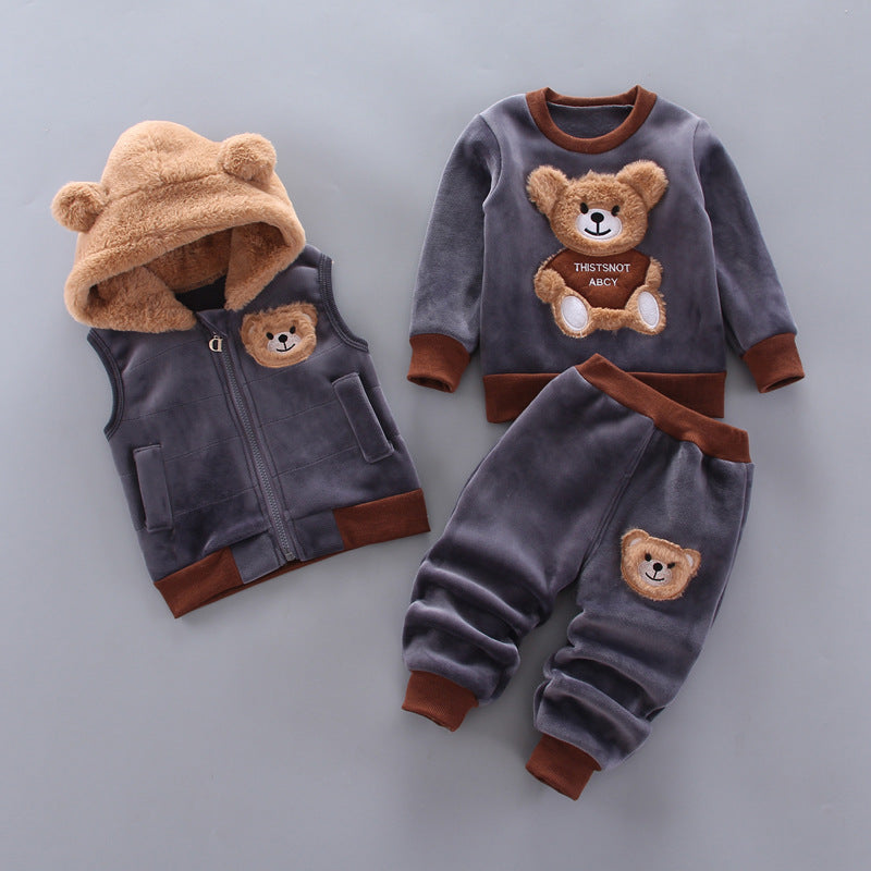 Baby Boys and Girls Clothing Set – Warm Hooded Outerwear Tops and Pants for Kids & Toddlers