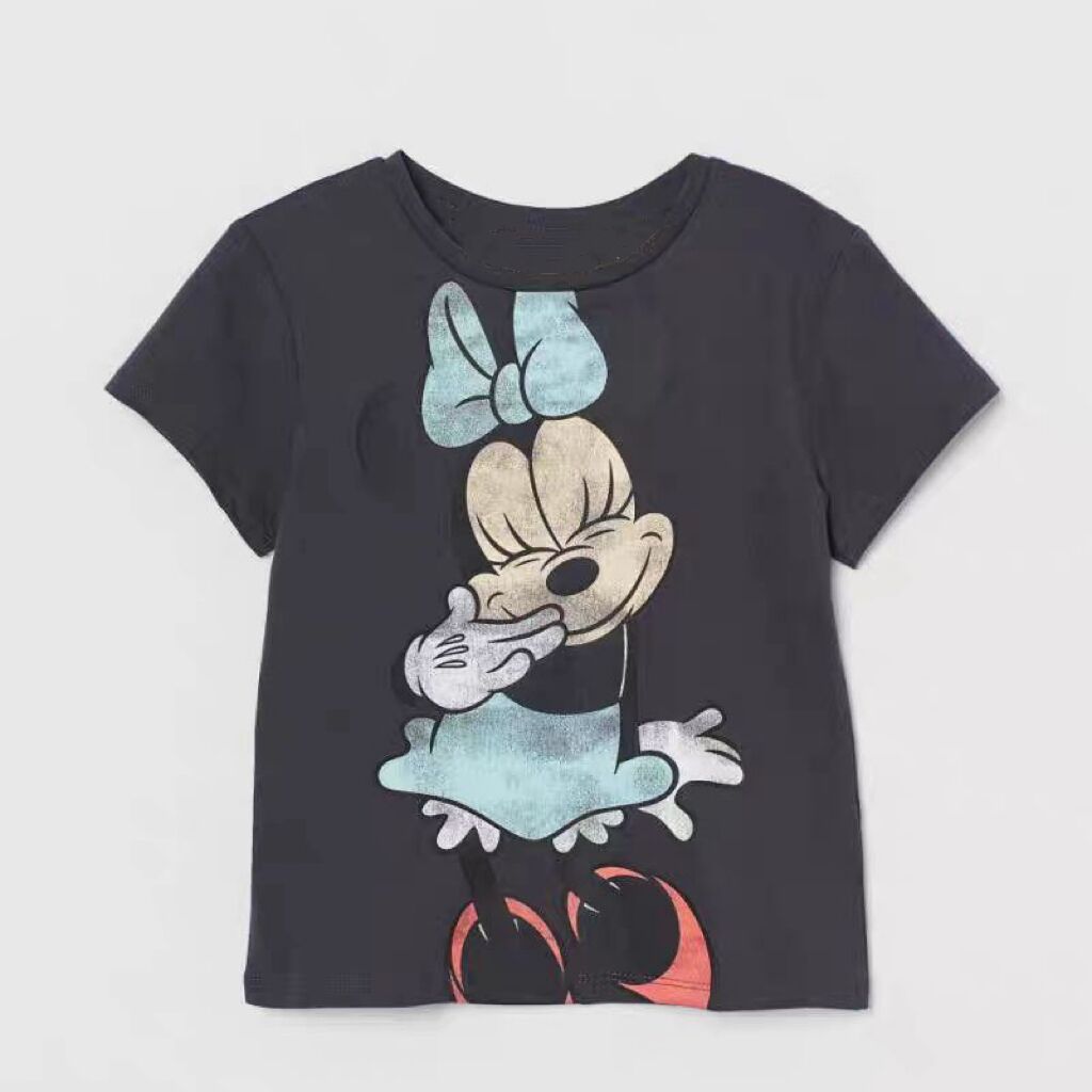 Disney Cartoon T-Shirts for Kids Ages 1-4 – Summer Short Sleeve Tops (black)