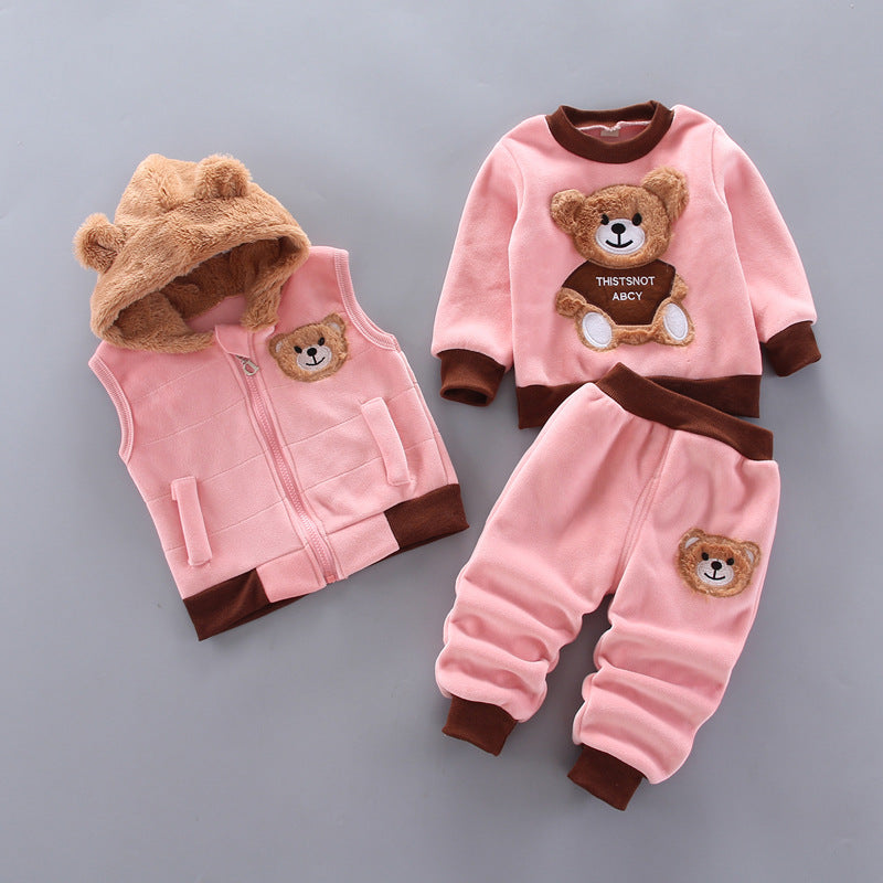 Baby Boys and Girls Clothing Set – Warm Hooded Outerwear Tops and Pants for Kids & Toddlers