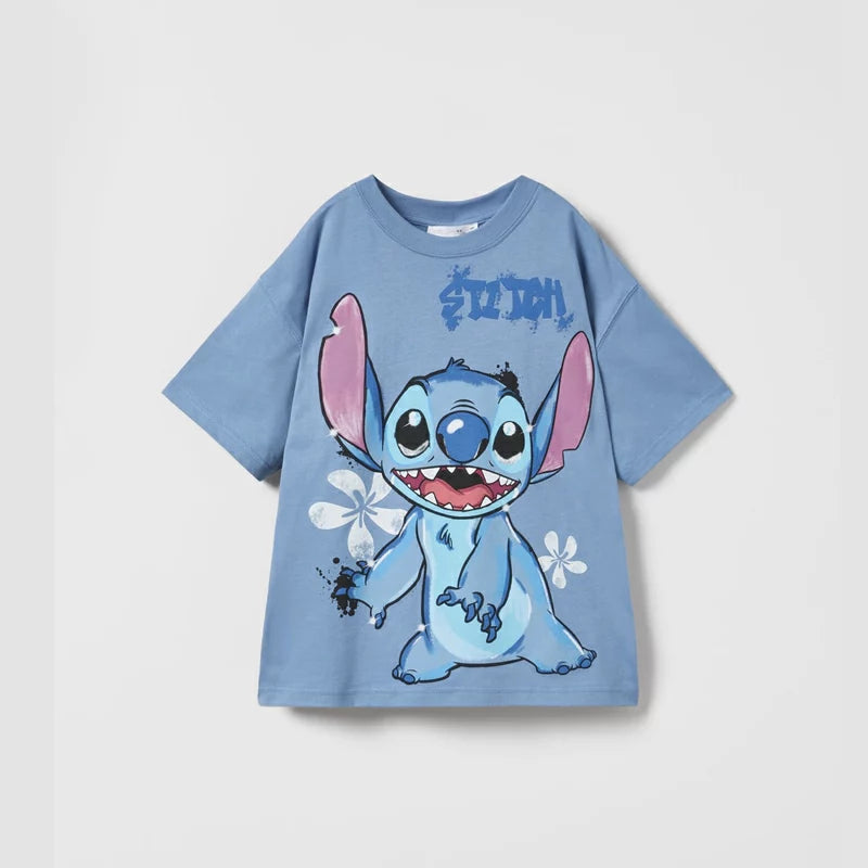 Disney Cartoon T-Shirts for Kids Ages 1-4 – Summer Short Sleeve Tops (blue)