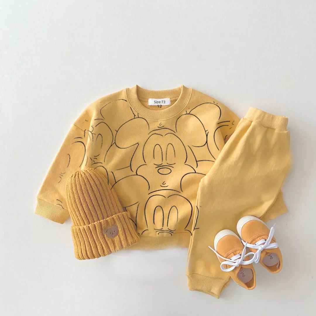 Adorable Cartoon Baby Outfits Yellow