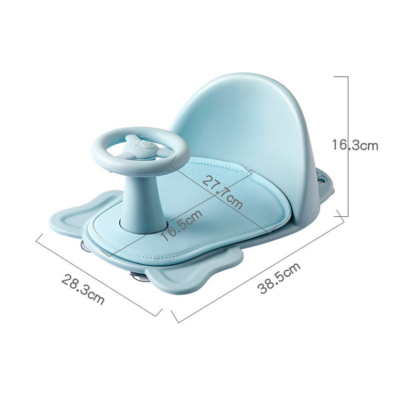 Anti-Slip Baby Bath Seat - Safe & Comfortable for Newborns & Toddlers (Blue)