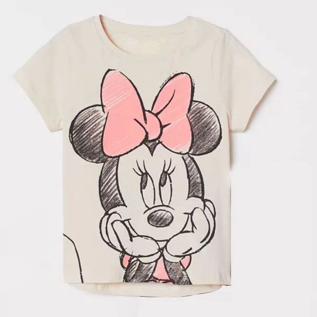 Disney Cartoon T-Shirts for Kids Ages 1-4 – Summer Short Sleeve Tops (white)