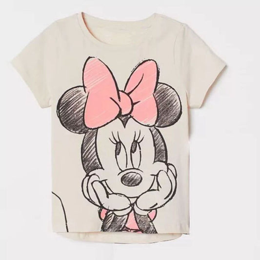 Disney Cartoon T-Shirts for Kids Ages 1-4 – Summer Short Sleeve Tops (white)